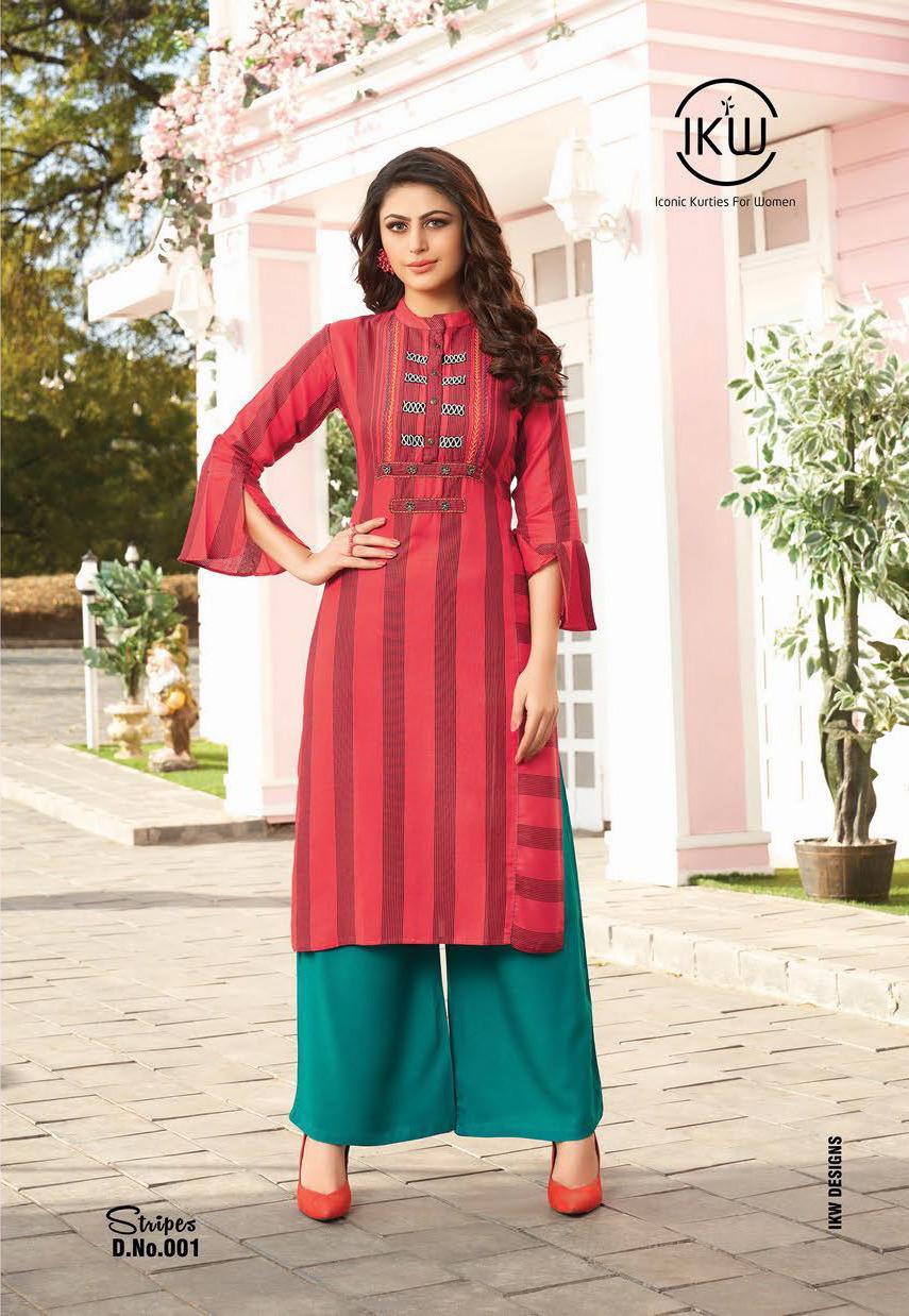 Ikw Stripes 2 Latest Exclusive Designer Casual Wear Kurti Collection